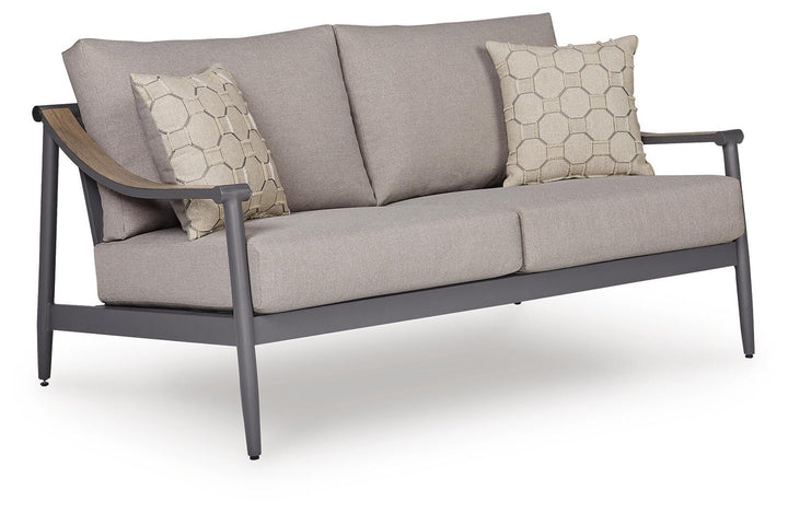 Ocean Beach Outdoor Loveseat with Cushion - Gray (1)