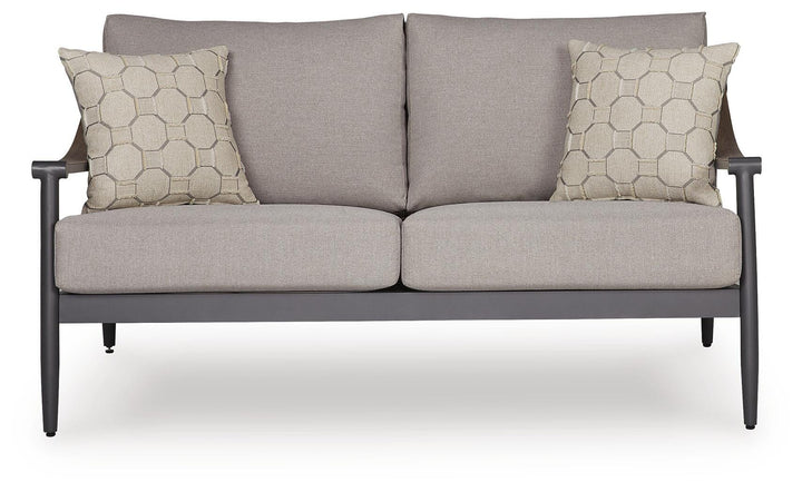 Ocean Beach Outdoor Loveseat with Cushion - Gray (3)
