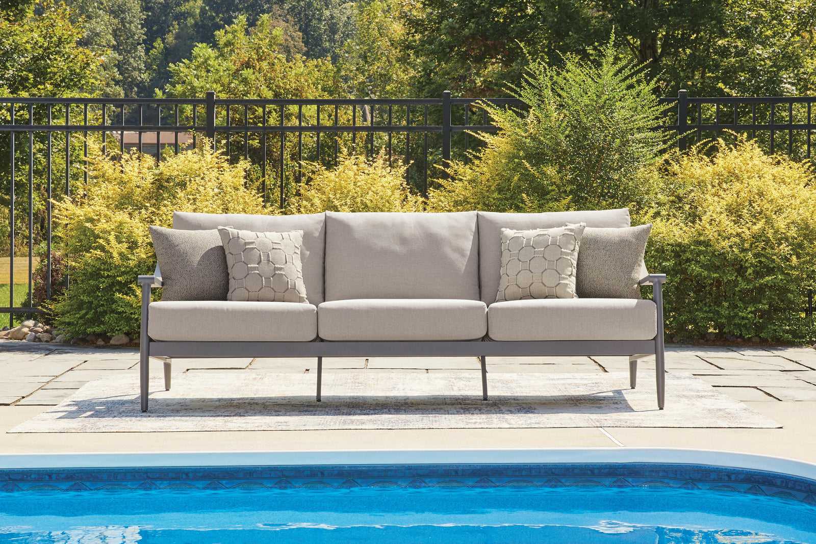 Ocean Beach Outdoor Sofa with Cushion - Gray (2)
