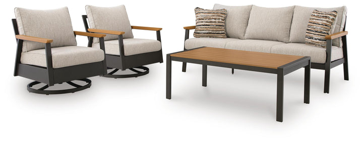 Carmel Highlands Outdoor Sofa/Chairs/Table (Set of 4) - Dark Brown (3)
