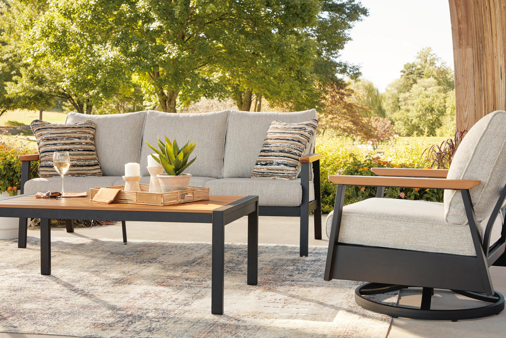 Carmel Highlands Outdoor Sofa/Chairs/Table (Set of 4) - Dark Brown (5)