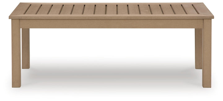 Hallow Creek Outdoor Coffee Table - Light Brown (3)