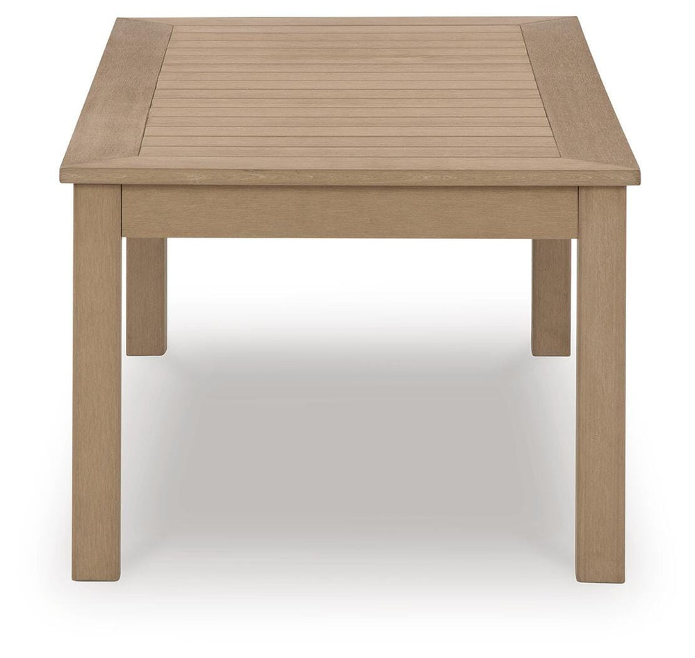 Hallow Creek Outdoor Coffee Table - Light Brown (4)