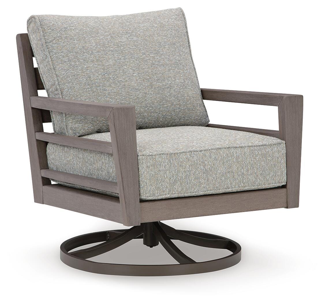 Hillside Barn Outdoor Swivel Lounge with Cushion - Dark Brown (1)