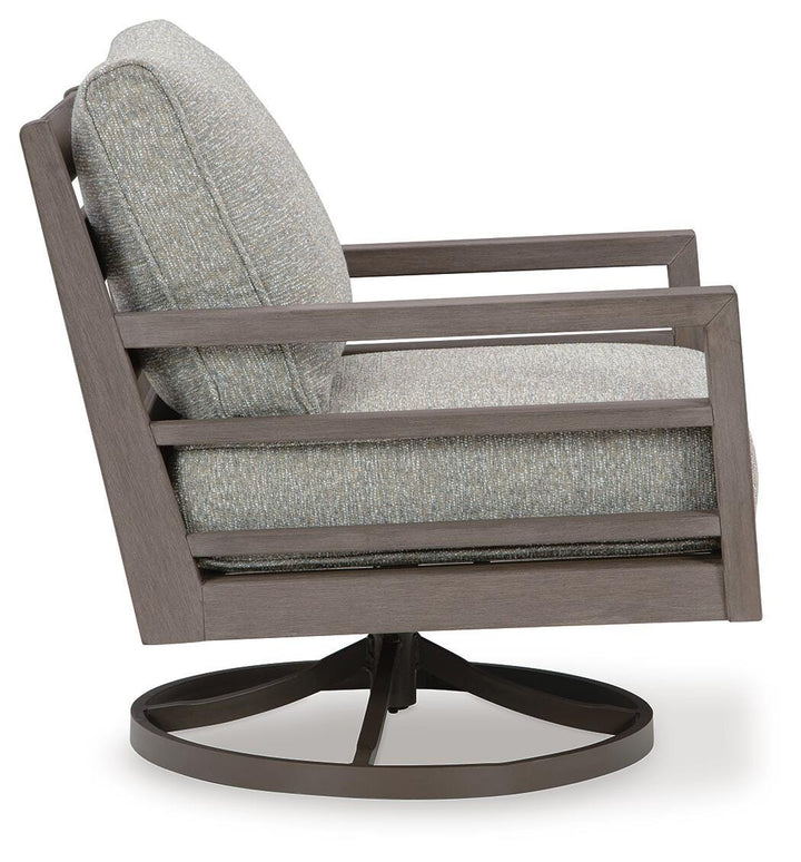 Hillside Barn Outdoor Swivel Lounge with Cushion - Dark Brown (4)