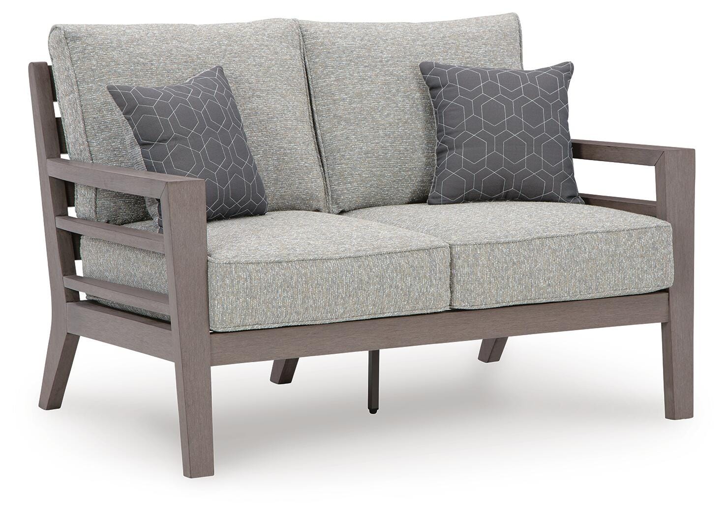 Hillside Barn Outdoor Loveseat with Cushion - Dark Brown (1)