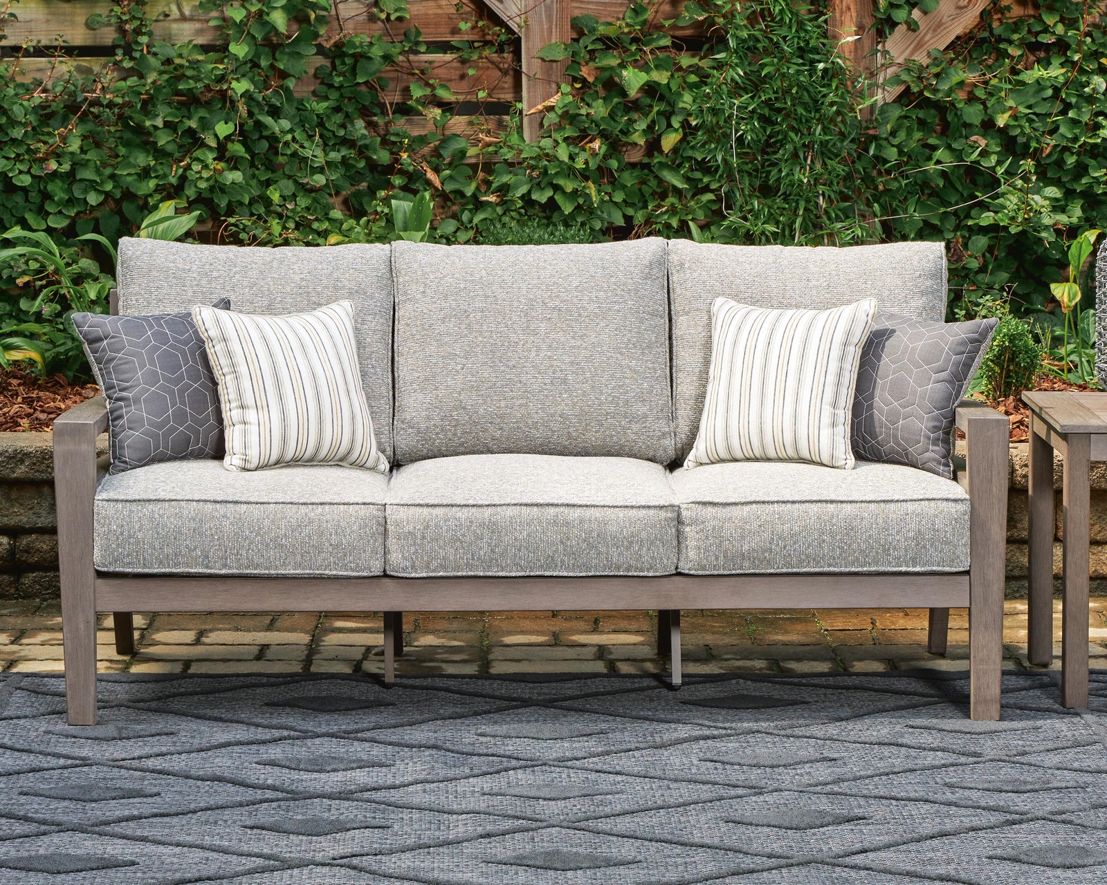 Hillside Barn Outdoor Sofa with Cushion - Dark Brown (2)