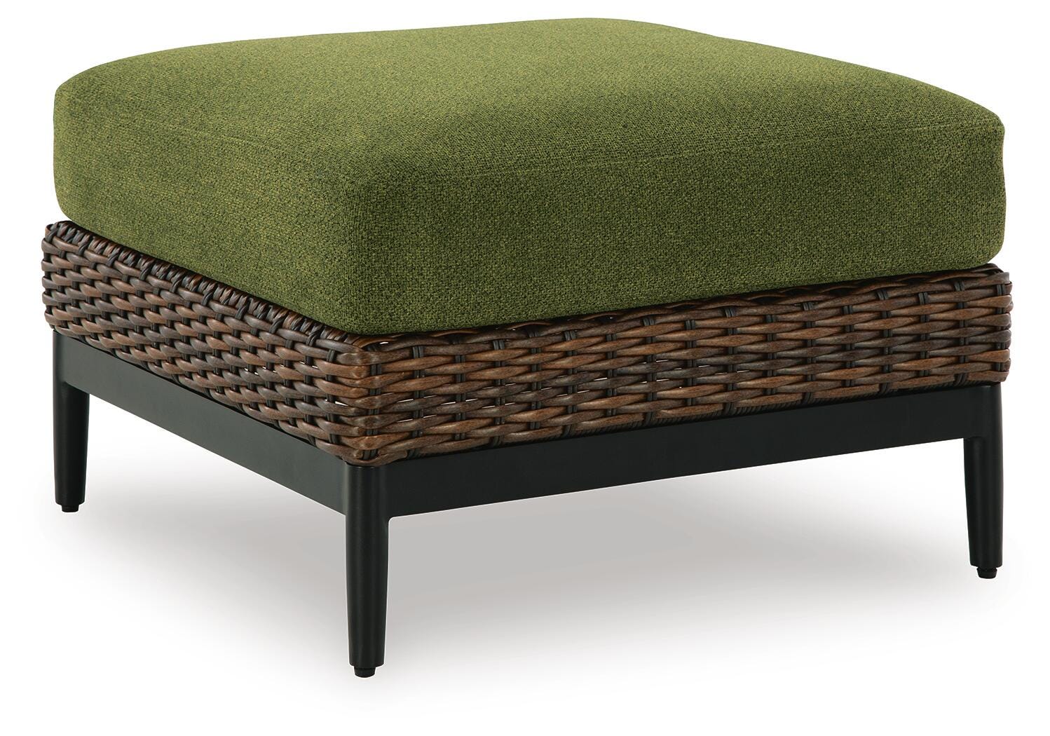 Horizon Hall Outdoor Ottoman with Cushion - Dark Brown (1)