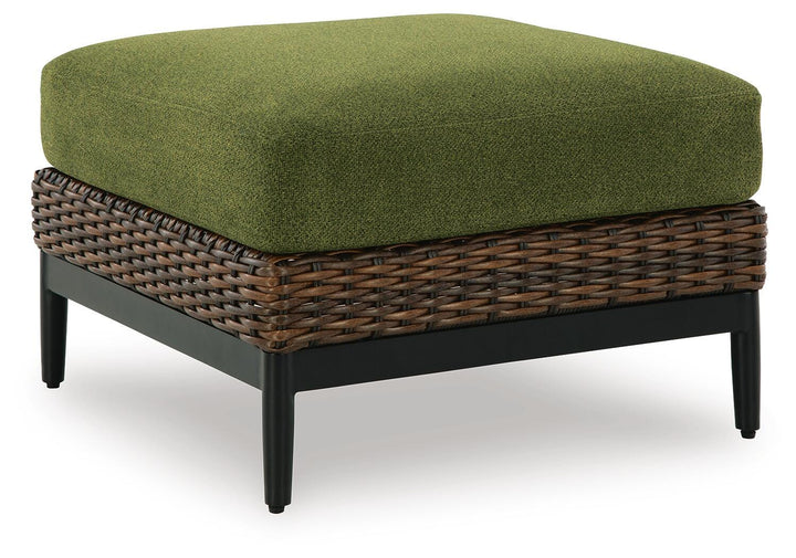 Horizon Hall Outdoor Ottoman with Cushion - Dark Brown (1)