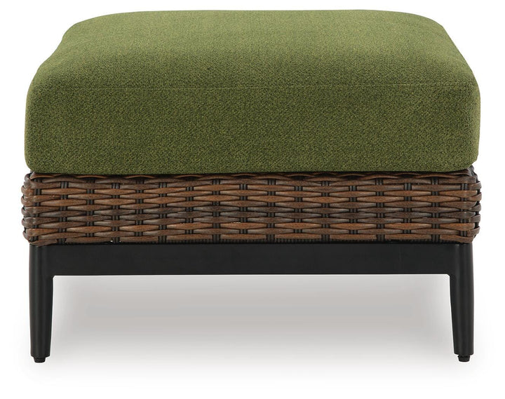 Horizon Hall Outdoor Ottoman with Cushion - Dark Brown (3)