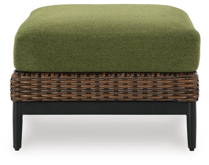 Horizon Hall Outdoor Ottoman with Cushion - Dark Brown (4)