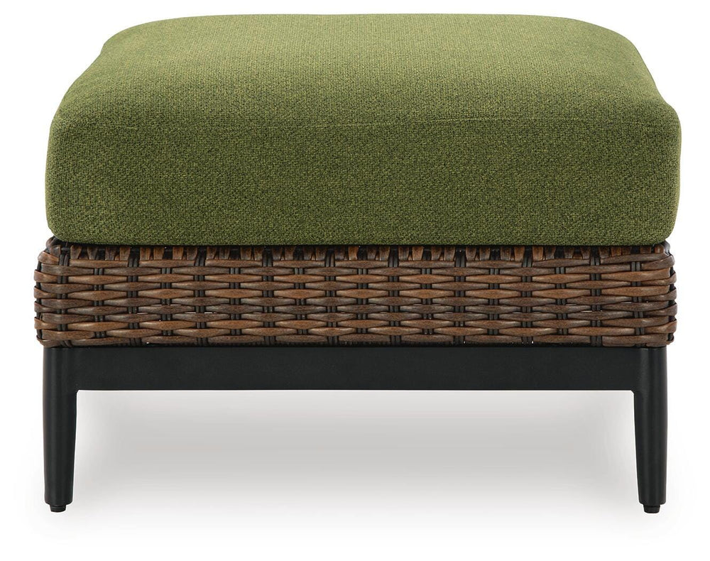 Horizon Hall Outdoor Ottoman with Cushion - Dark Brown (4)