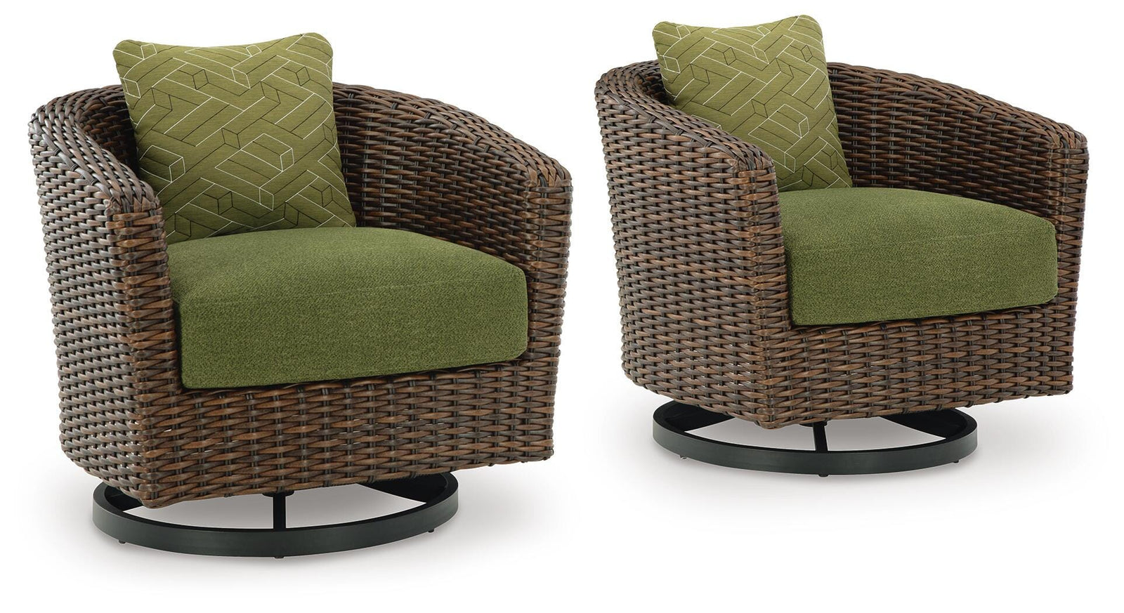 Horizon Hall Outdoor Swivel Lounge Chair with Cushion - Dark Brown (1)