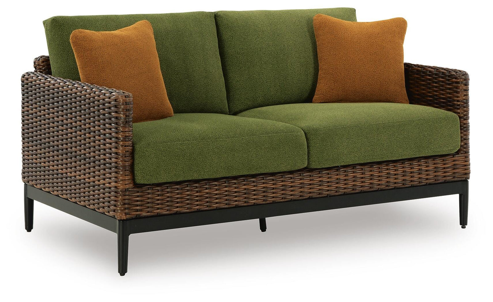 Horizon Hall Outdoor Loveseat with Cushion - Dark Brown (1)