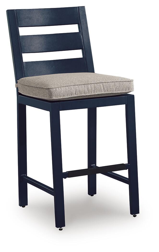 East Beach Outdoor Counter Height Bar Stool (Set of 2) - Blue (3)