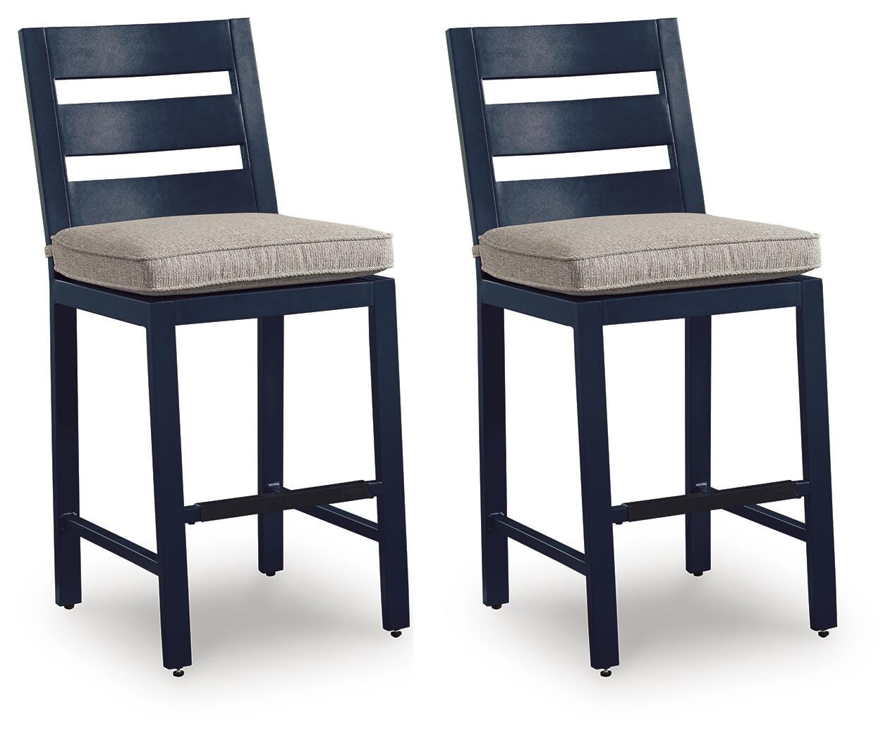 East Beach Outdoor Counter Height Bar Stool (Set of 2) - Blue (1)