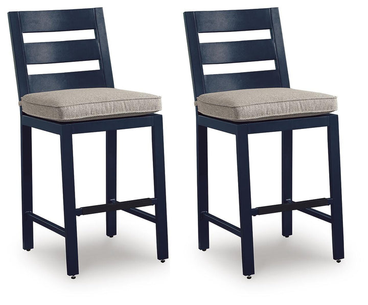 East Beach Outdoor Counter Height Bar Stool (Set of 2) - Blue (1)