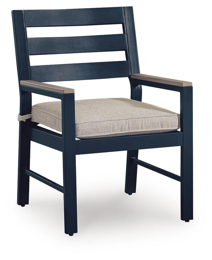 East Beach Outdoor Arm Chair with Cushion (Set of 2) - Blue (3)