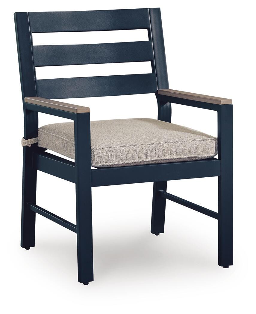 East Beach Outdoor Arm Chair with Cushion (Set of 2) - Blue (3)