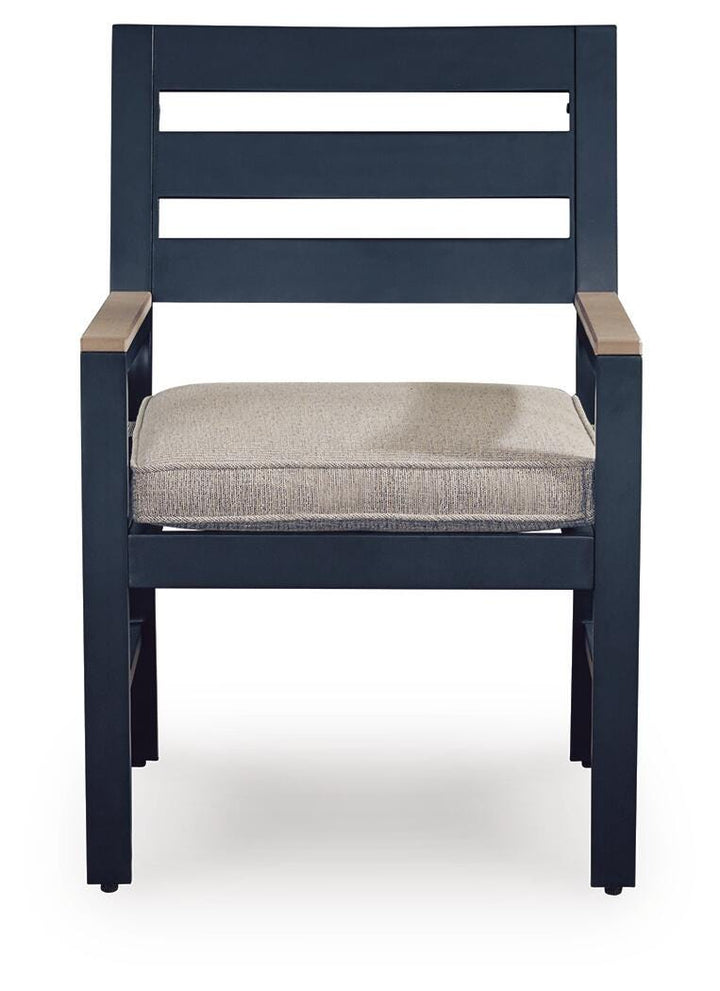 East Beach Outdoor Arm Chair with Cushion (Set of 2) - Blue (4)