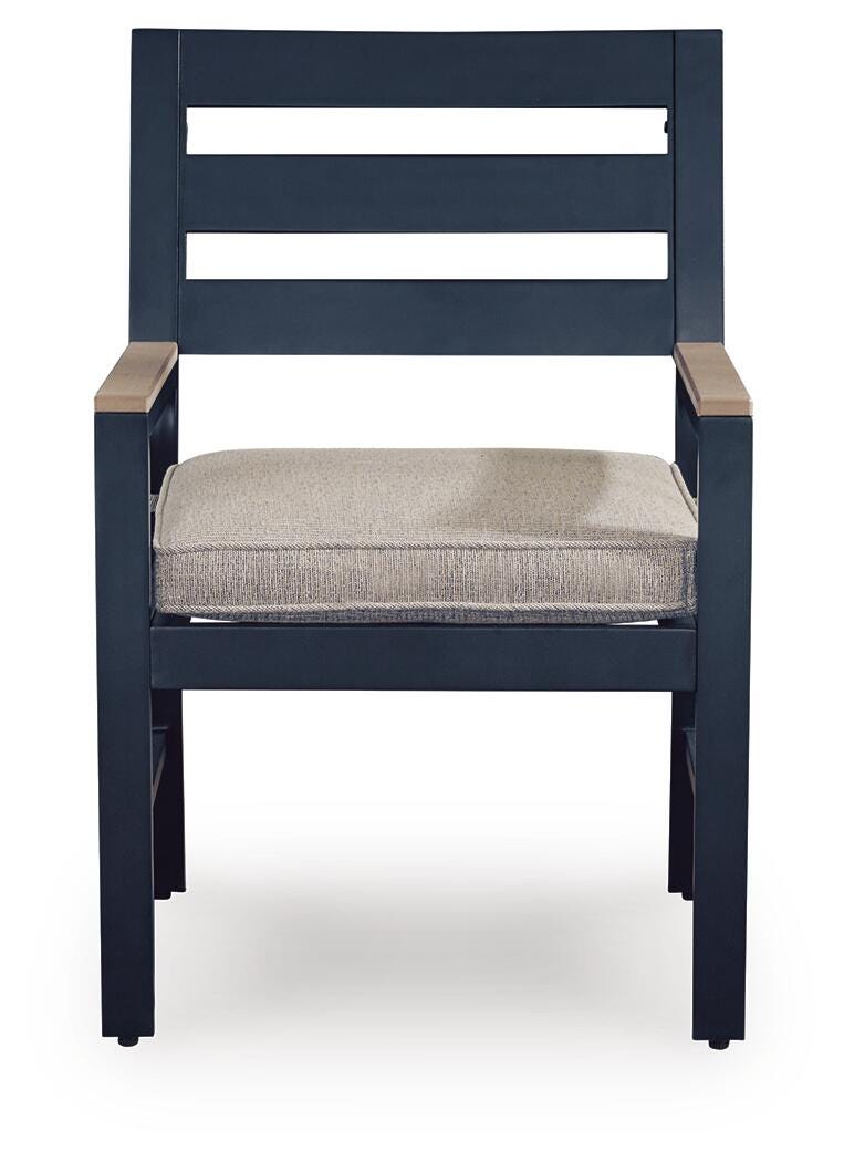 East Beach Outdoor Arm Chair with Cushion (Set of 2) - Blue (4)