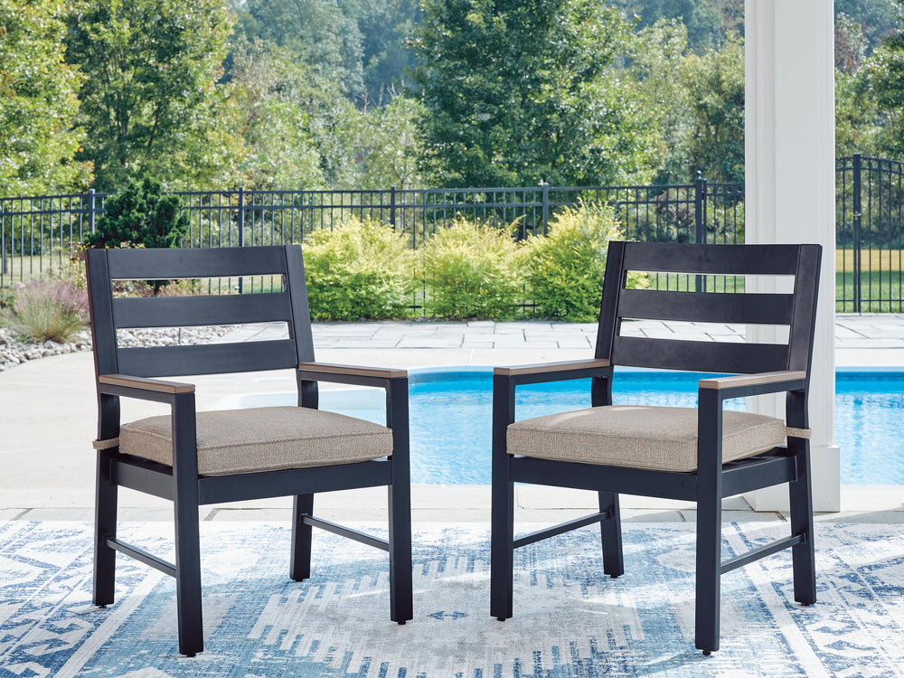 East Beach Outdoor Arm Chair with Cushion (Set of 2) - Blue (2)