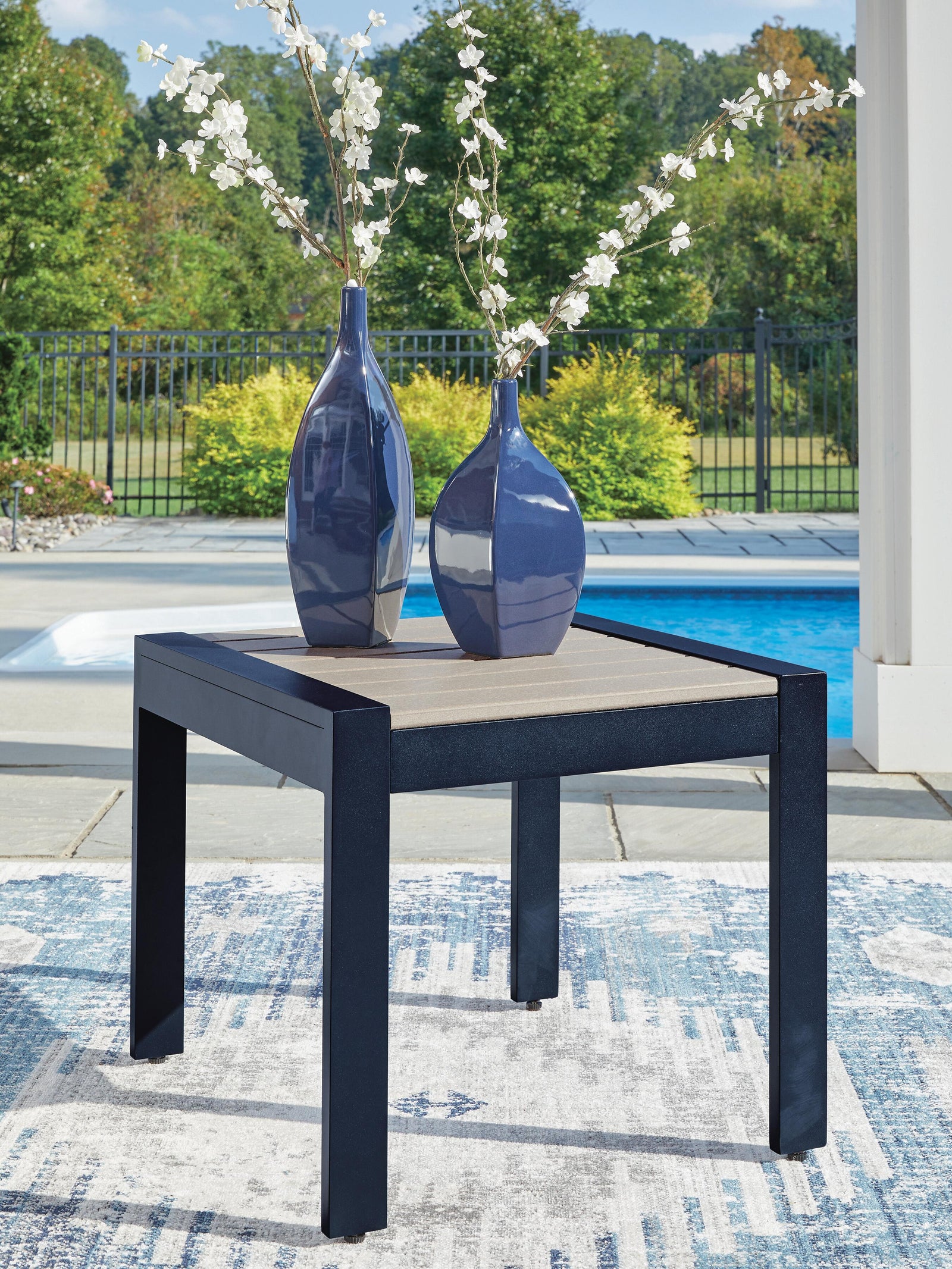 East Beach Outdoor End Table - Blue (2)