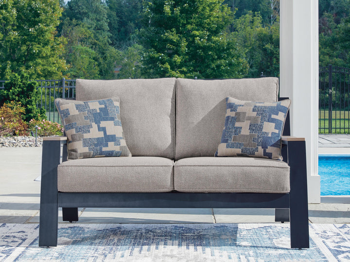 East Beach Outdoor Loveseat with Cushion - Blue (2)