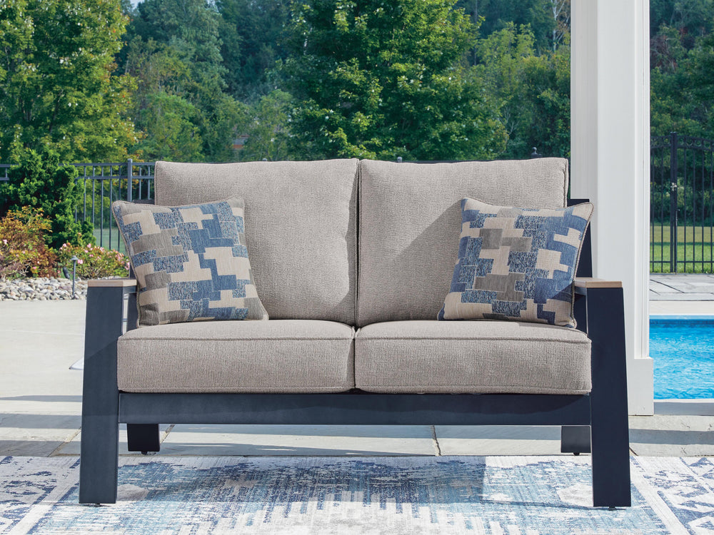 East Beach Outdoor Loveseat with Cushion - Blue (2)