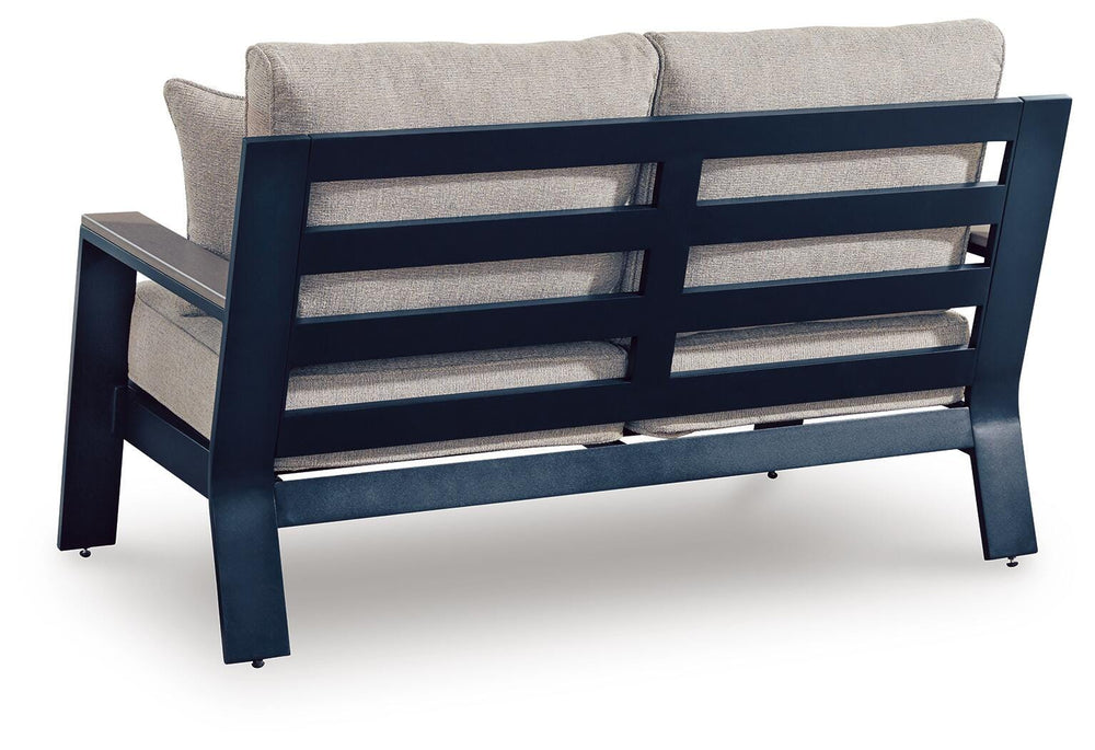 East Beach Outdoor Loveseat with Cushion - Blue (4)