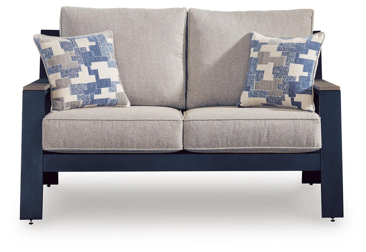 East Beach Outdoor Loveseat with Cushion - Blue (3)