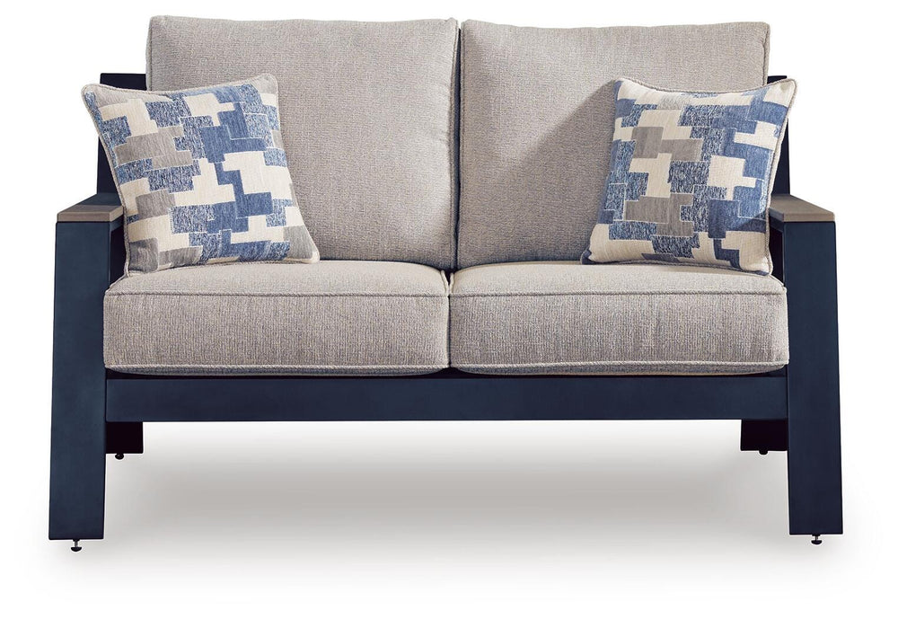 East Beach Outdoor Loveseat with Cushion - Blue (3)
