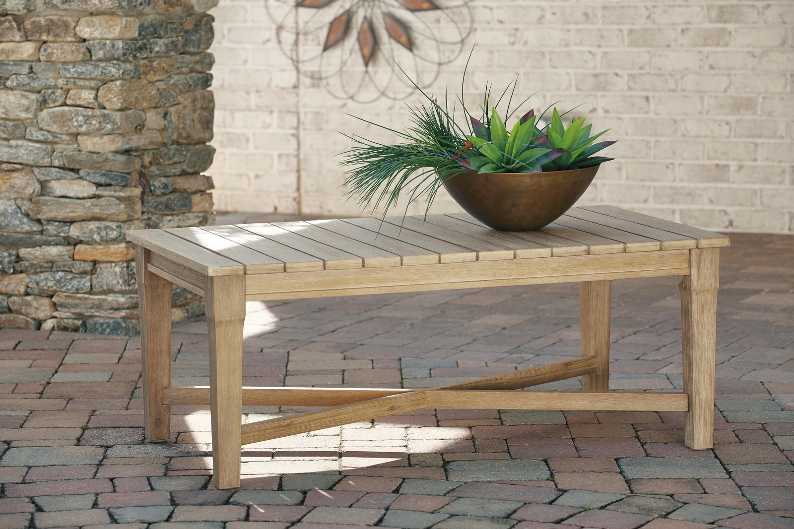 Carter Hall Outdoor Coffee Table - Beige (2)