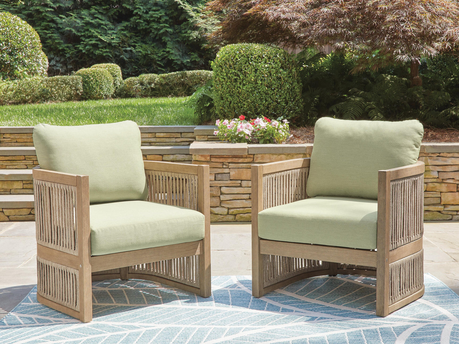 Serena Shores Outdoor Lounge Chair (Set of 2) - Green (2)