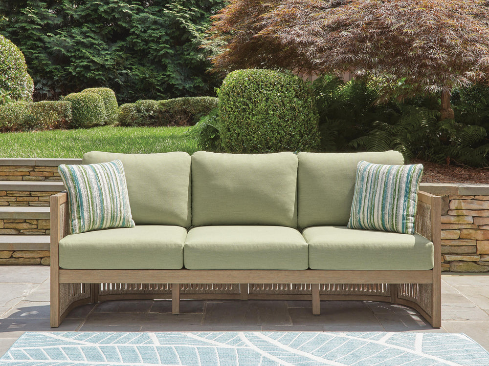 Serena Shores Outdoor Sofa with Cushion - Green (2)