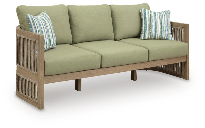 Serena Shores Outdoor Sofa with Cushion - Green (1)