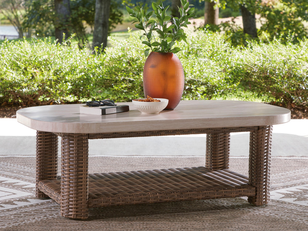 Dolan Creek Outdoor Coffee Table - Beige (2)