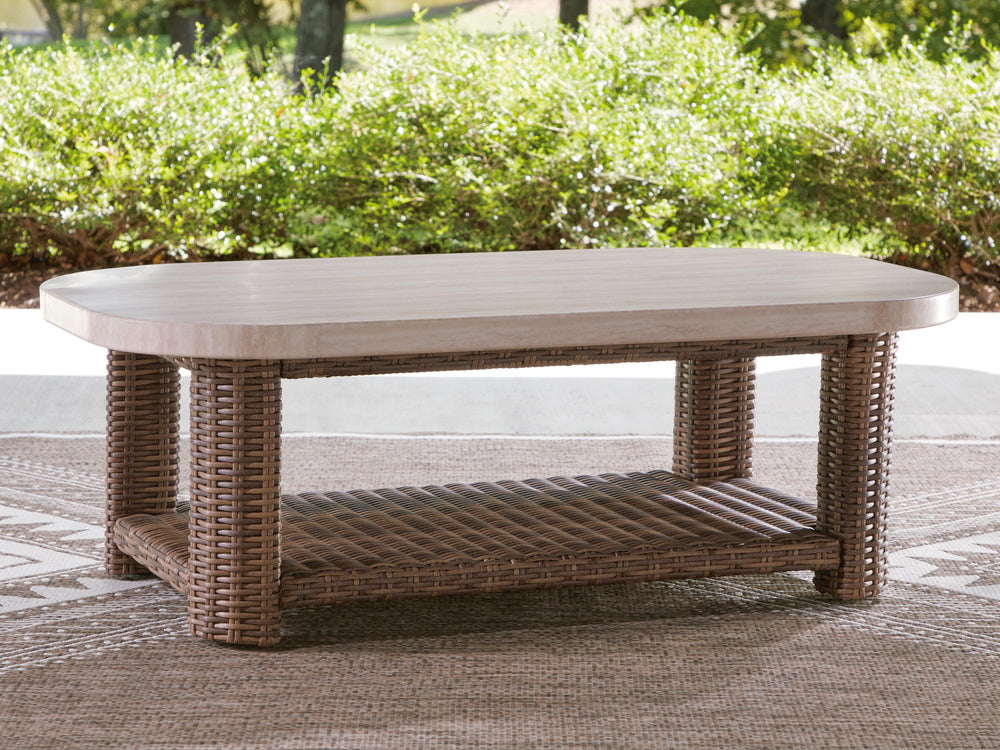 Dolan Creek Outdoor Coffee Table - Beige (6)