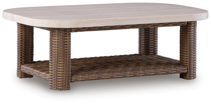 Dolan Creek Outdoor Coffee Table - Beige (1)