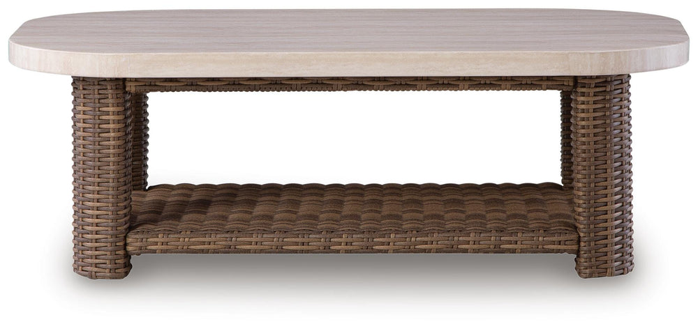 Dolan Creek Outdoor Coffee Table - Beige (3)