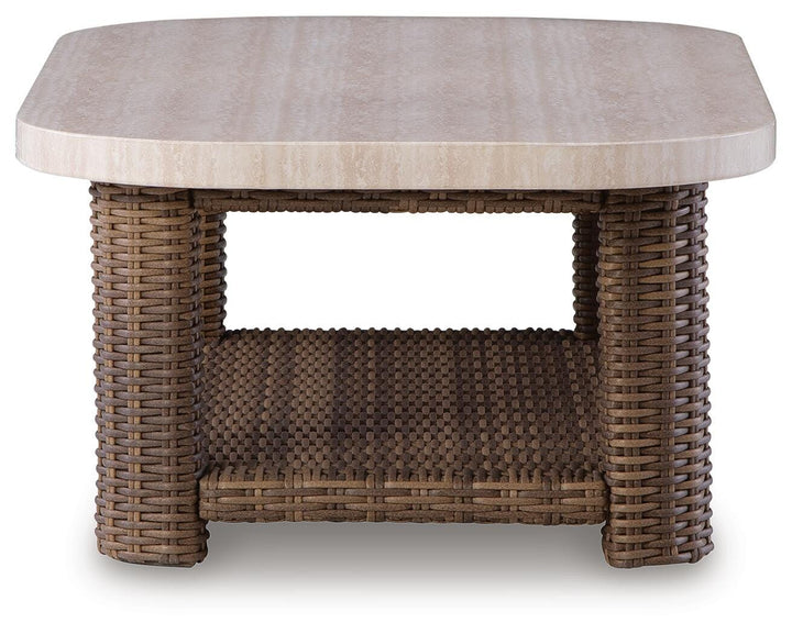 Dolan Creek Outdoor Coffee Table - Beige (4)