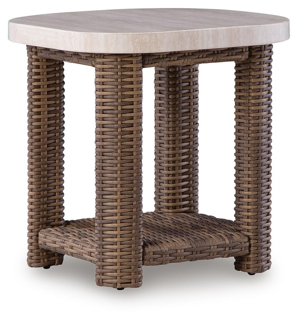 Dolan Creek Outdoor End Table - Dark Brown (1)