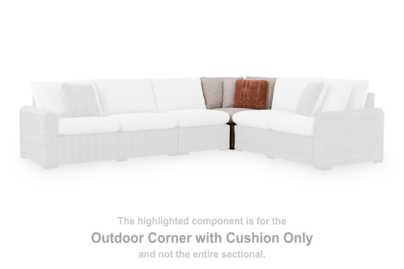 Dolan Creek Outdoor Corner with Cushion - Beige (2)