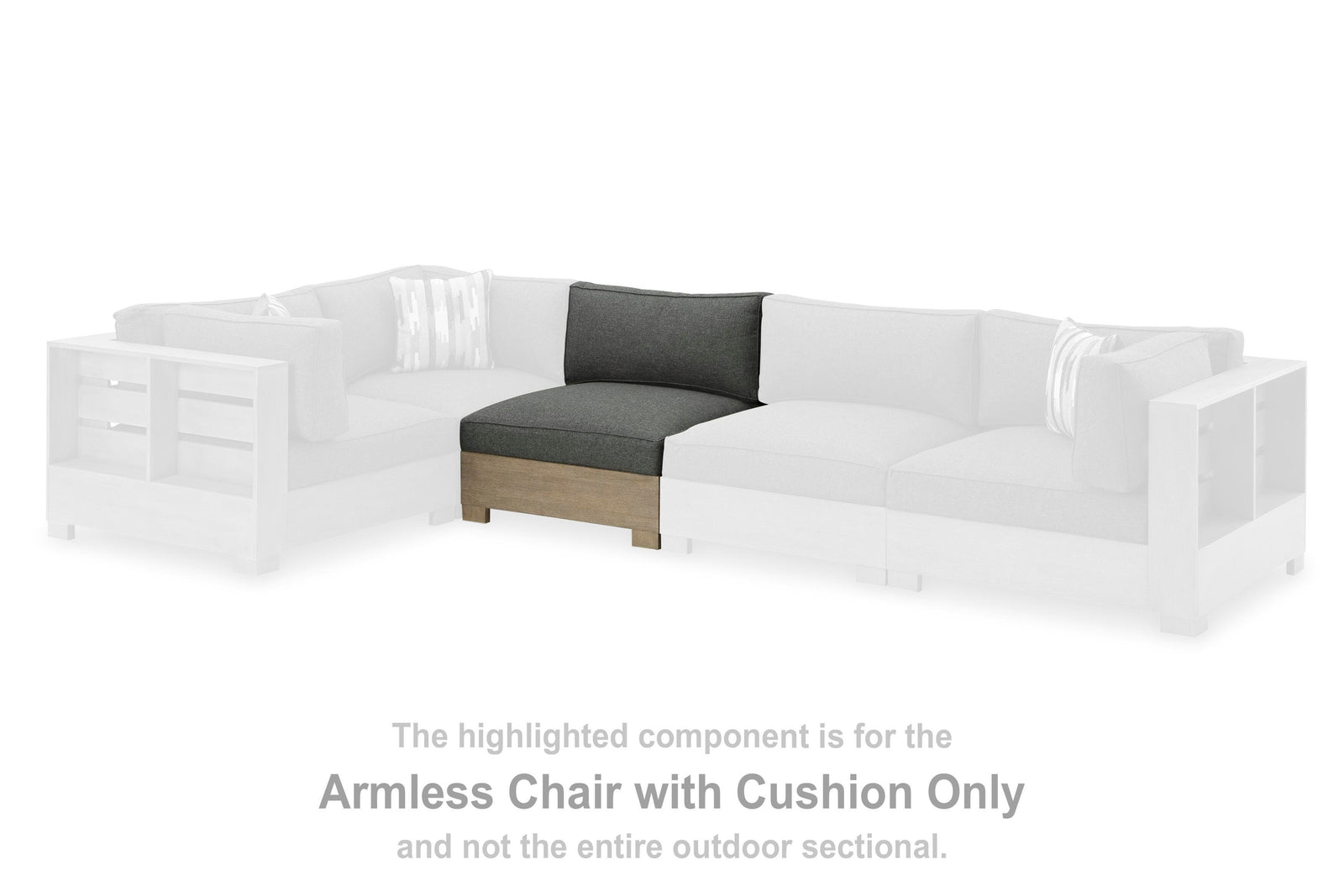 Citrine Park Armless Chair with Cushion - Dark Brown (2)