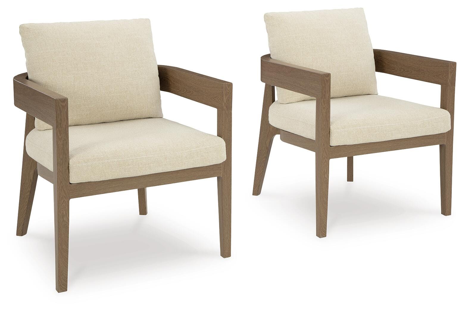 Serene Bay Outdoor Dining Arm Chair with Cushion (Set of 2) - Dark Brown (1)