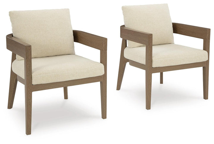 Serene Bay Outdoor Dining Arm Chair with Cushion (Set of 2) - Dark Brown (1)