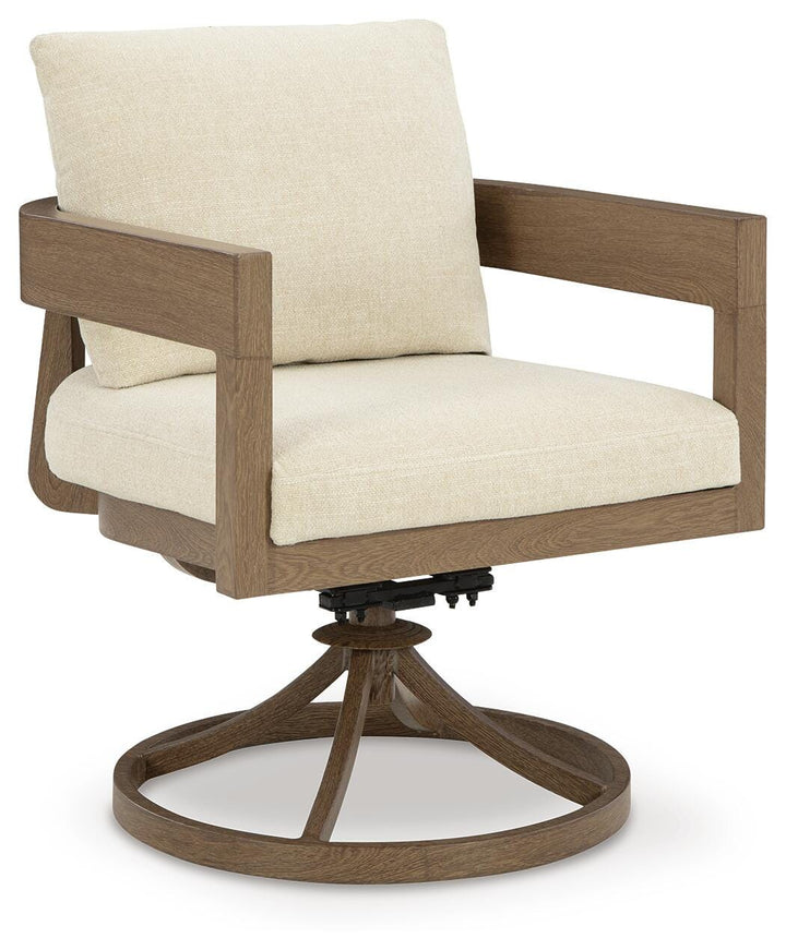 Serene Bay Outdoor Swivel Dining Chair with Cushion (Set of 2) - Dark Brown (3)