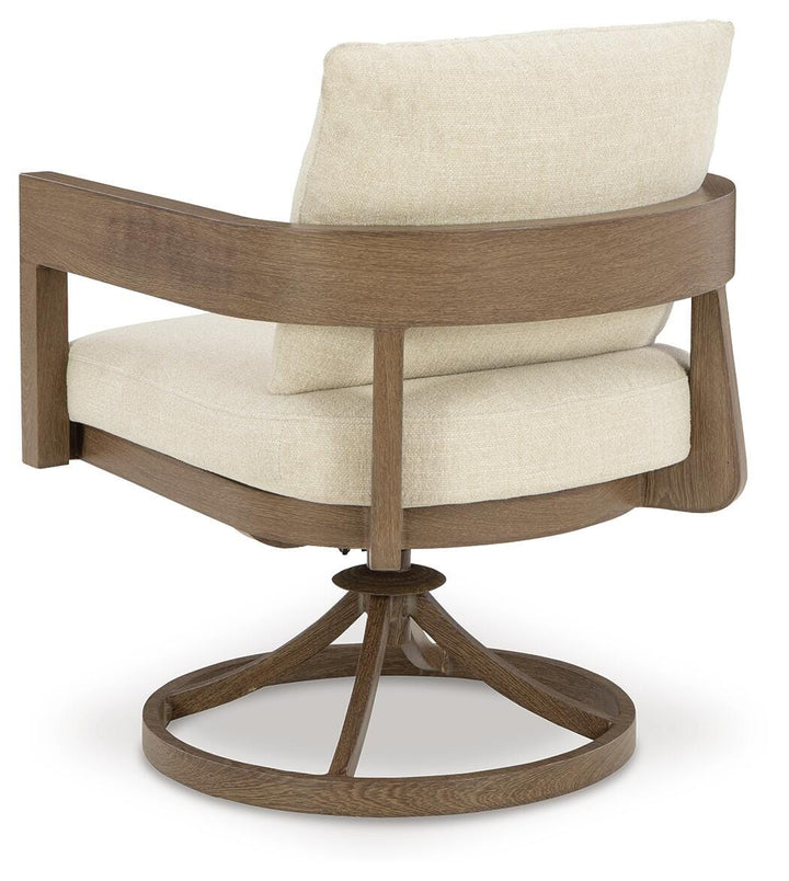 Serene Bay Outdoor Swivel Dining Chair with Cushion (Set of 2) - Dark Brown (6)