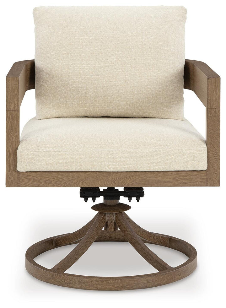 Serene Bay Outdoor Swivel Dining Chair with Cushion (Set of 2) - Dark Brown (4)