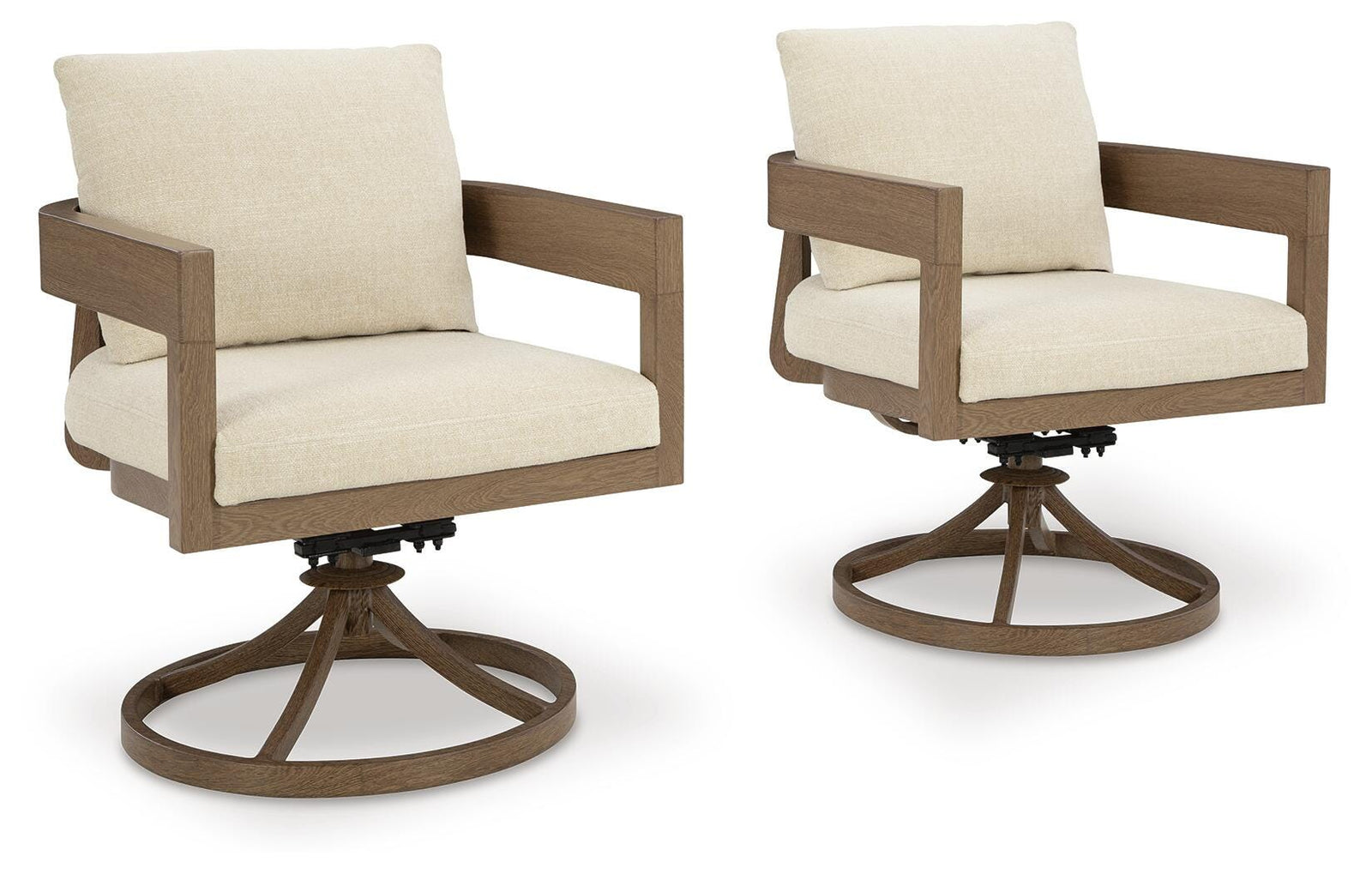 Serene Bay Outdoor Swivel Dining Chair with Cushion (Set of 2) - Dark Brown (1)